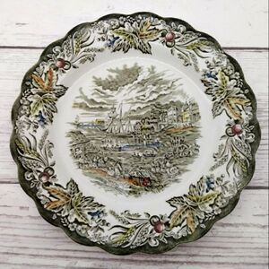 Ridgeway Staffordshire England Bartlett Scene's Toronto Fish Market 1842 Plate